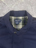 Vintage 90s Nautica Plaid Lined Heavyweight Trench Parka Jacket (XL)