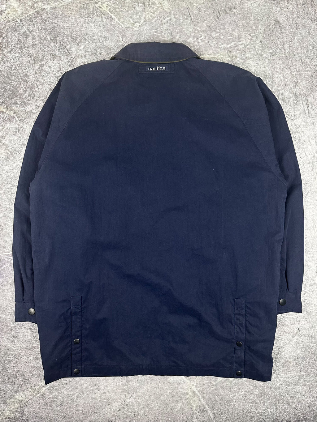 Vintage 90s Nautica Plaid Lined Heavyweight Trench Parka Jacket (XL)