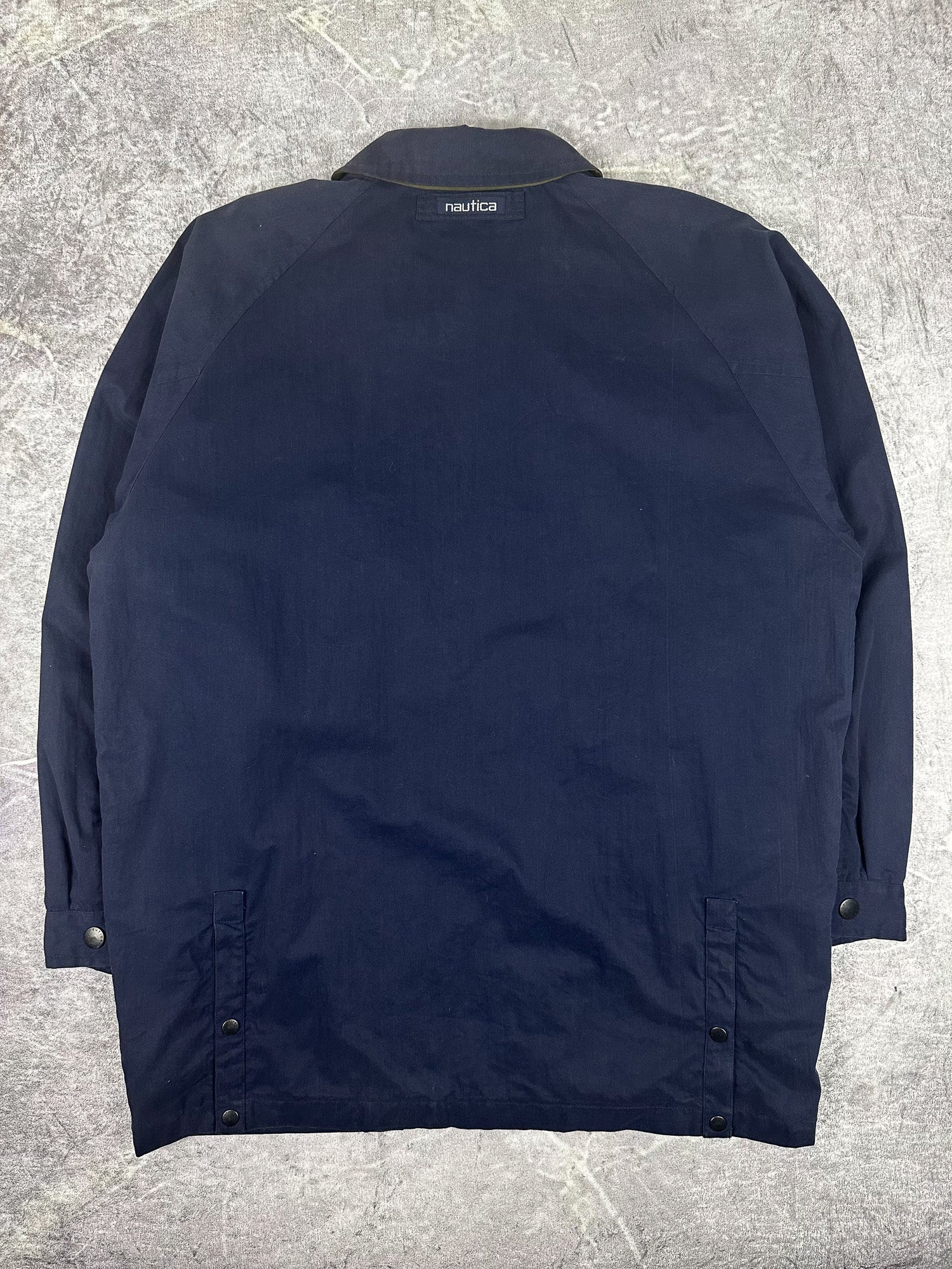 Vintage 90s Nautica Plaid Lined Heavyweight Trench Parka Jacket (XL)