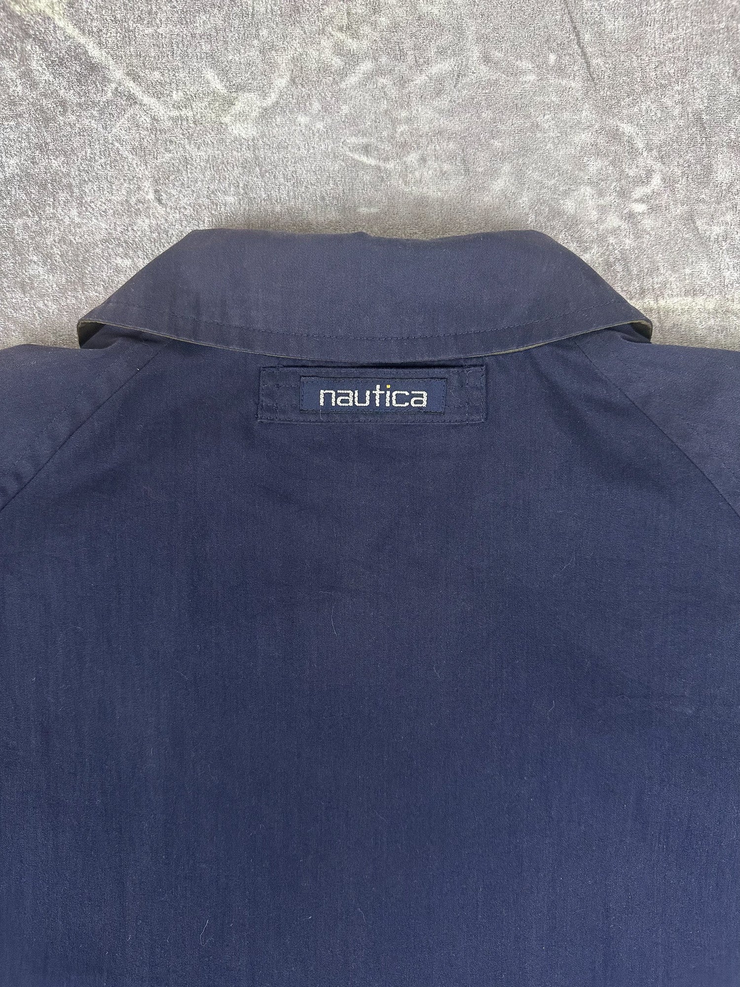 Vintage 90s Nautica Plaid Lined Heavyweight Trench Parka Jacket (XL)