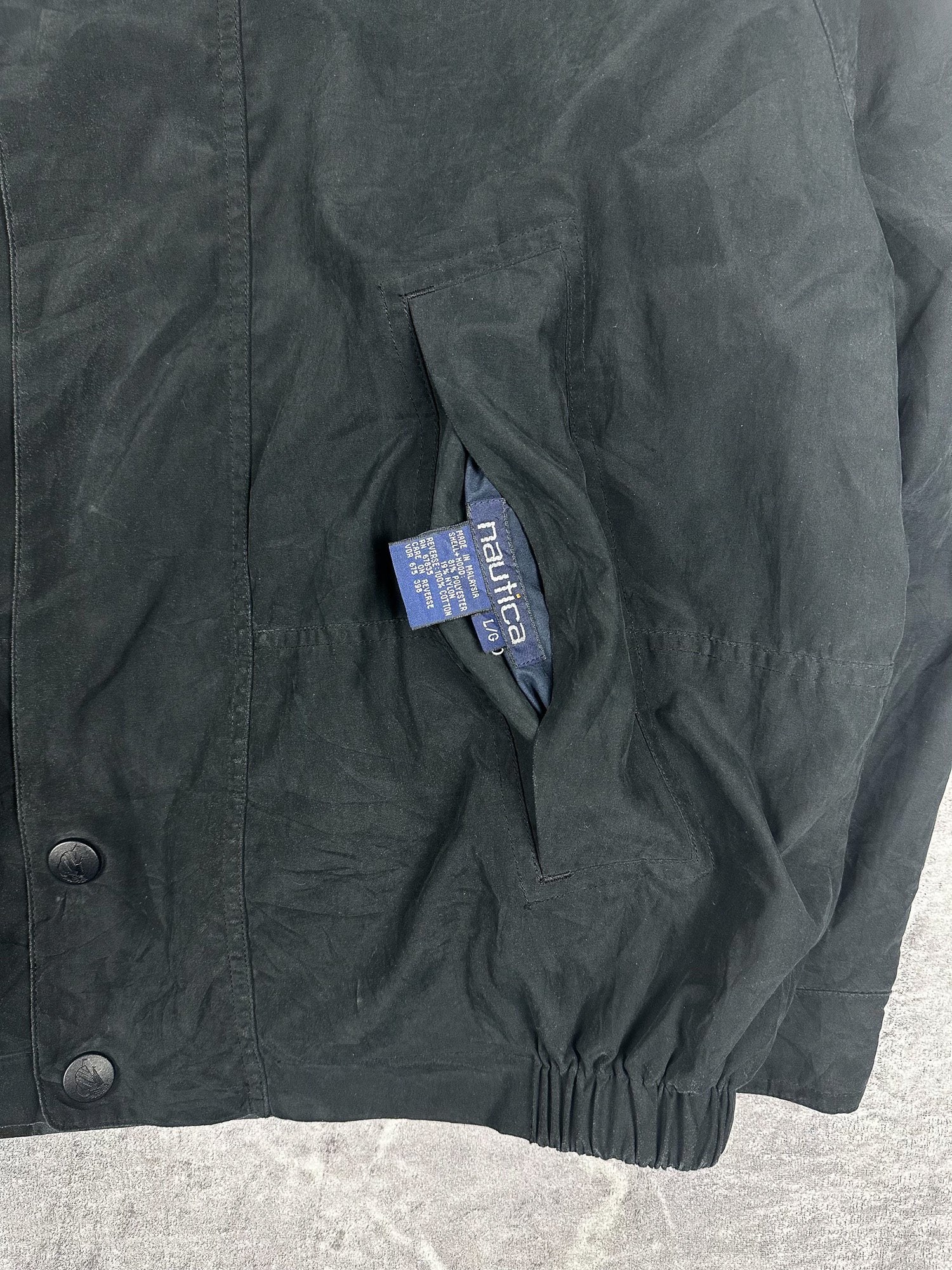 Vintage 90s Nautica Reversible Plaid Sailing Windbreaker Jacket (L)