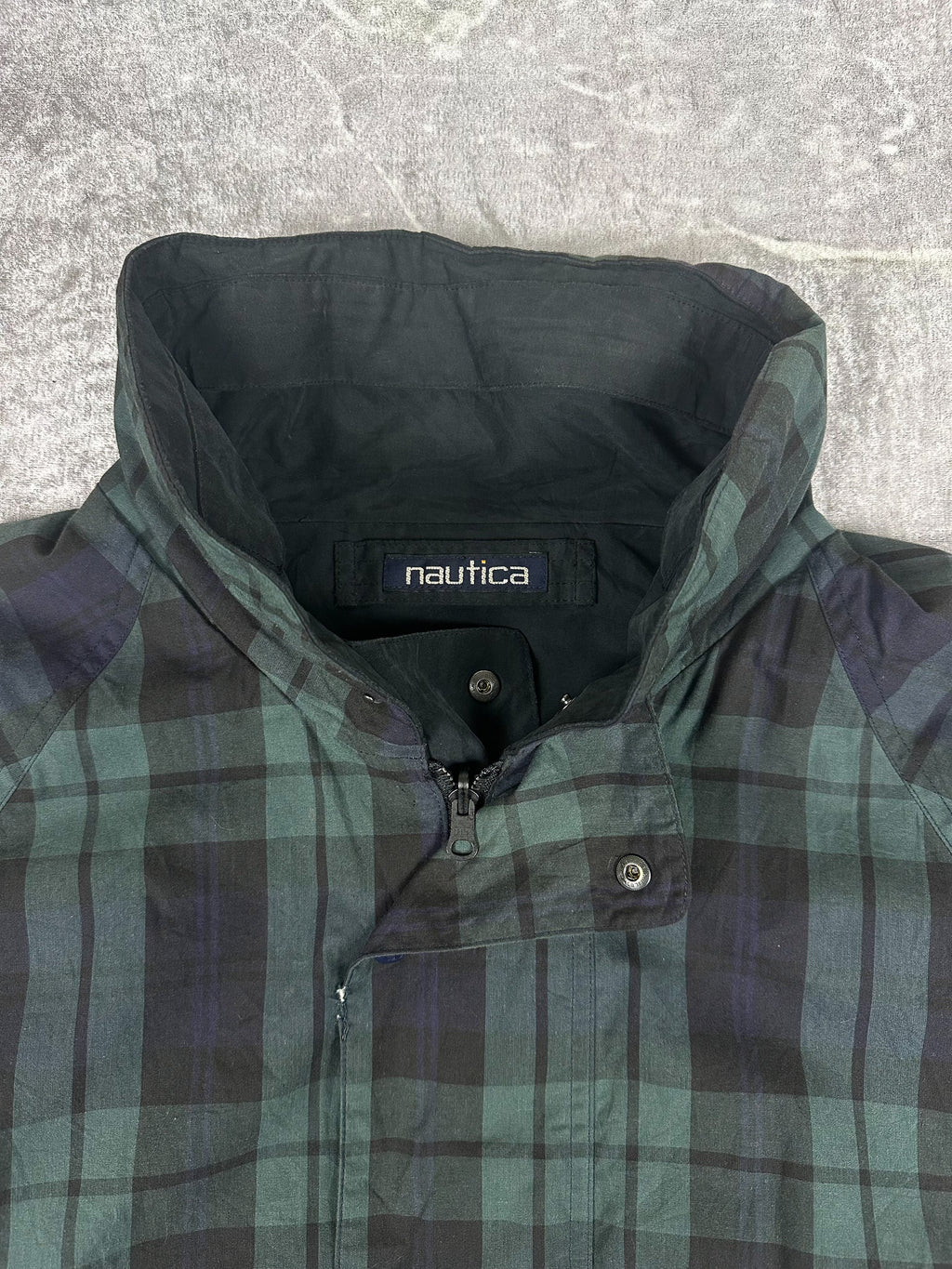 Vintage 90s Nautica Reversible Plaid Sailing Windbreaker Jacket (L)