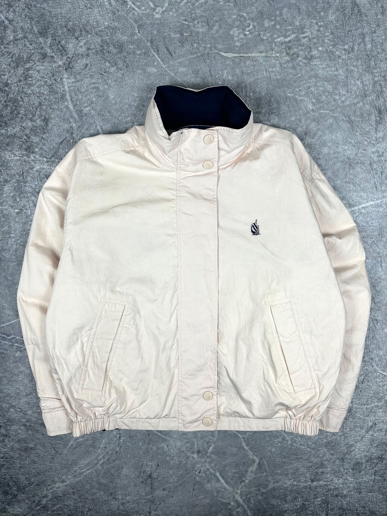 Vintage 90s Nautica Sporting Club Embroidered Logo Reversible Sailing Jacket (L)