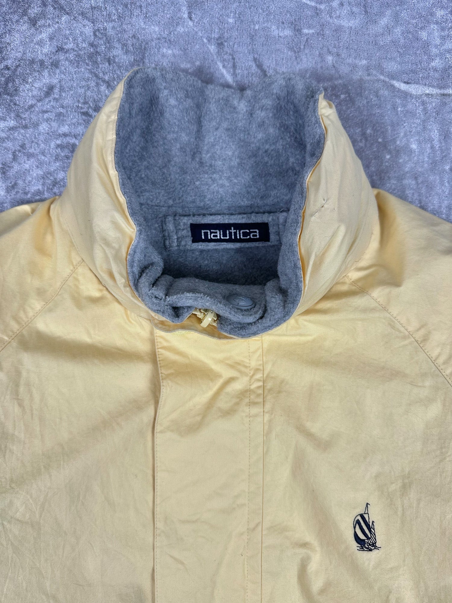 Vintage 90s Nautica Reversible Fleece Embroidered Small Logo Sailing Windbreaker Jacket (M)