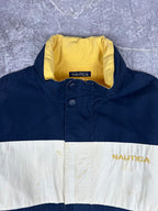 Vintage 90s Nautica Embroidered Spellout Reversible Sailing Windbreaker Jacket (2XL)