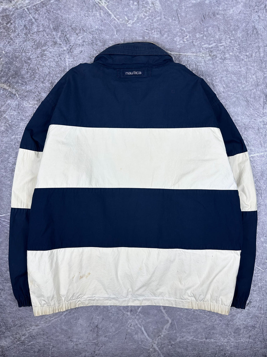 Vintage 90s Nautica Embroidered Spellout Reversible Sailing Windbreaker Jacket (2XL)