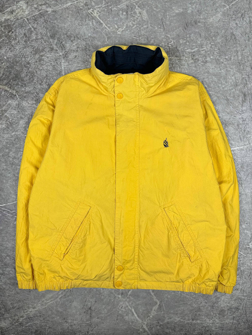 Vintage 90s Nautica Embroidered Spellout Reversible Sailing Windbreaker Jacket (2XL)