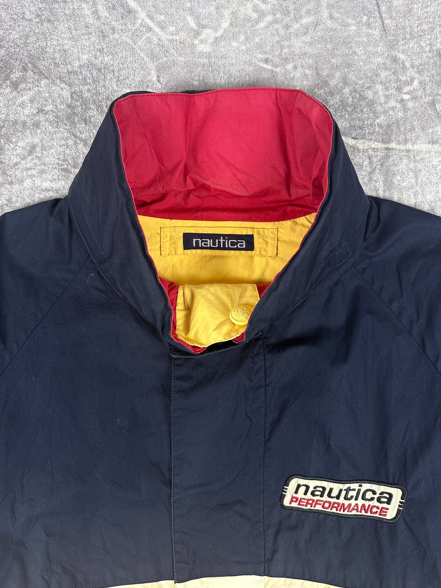 Vintage 90s Nautica Performance Embroidered Reversible Windbreaker Jacket (L)