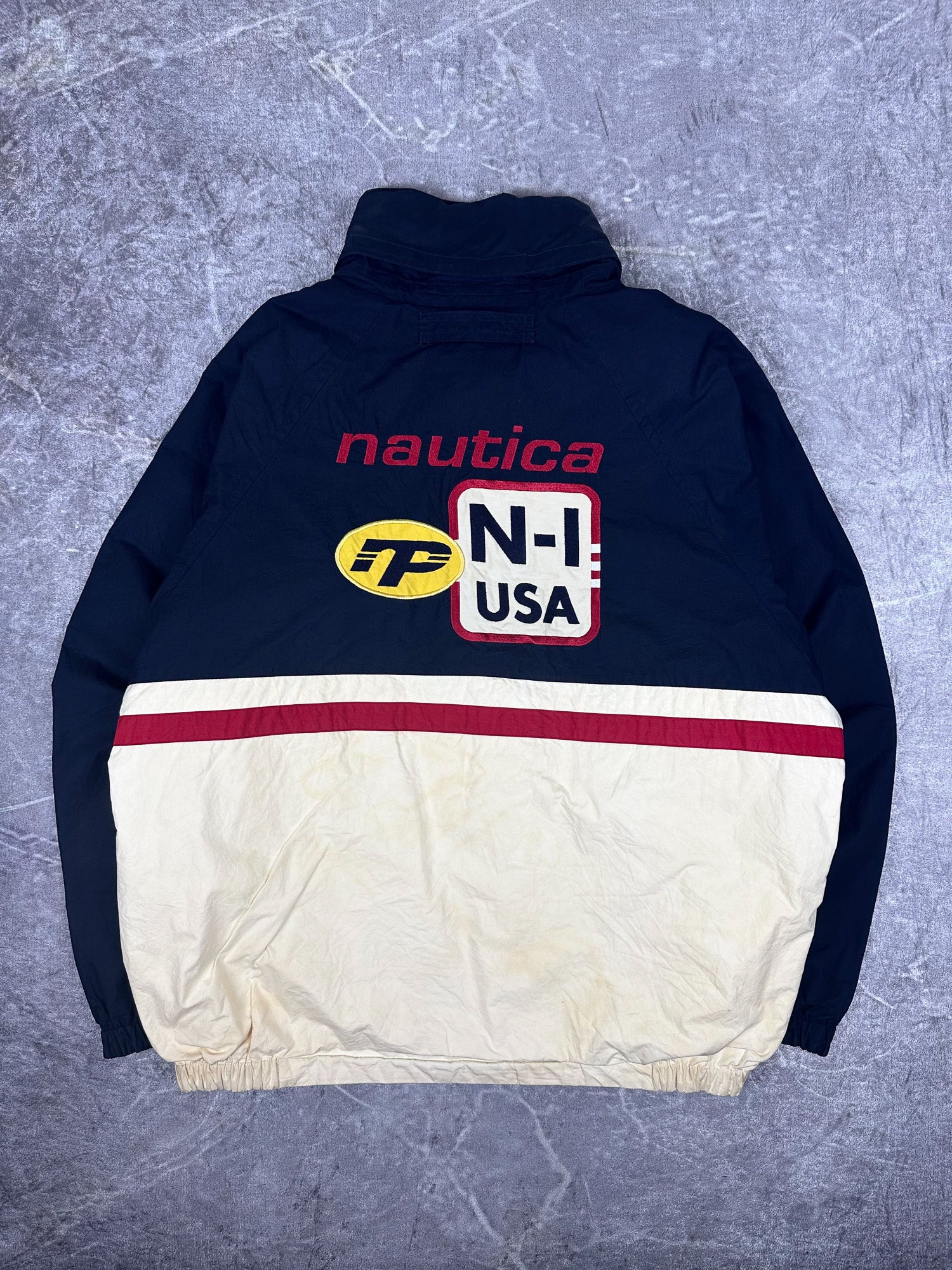 Vintage 90s Nautica Performance Embroidered Reversible Windbreaker Jacket (L)
