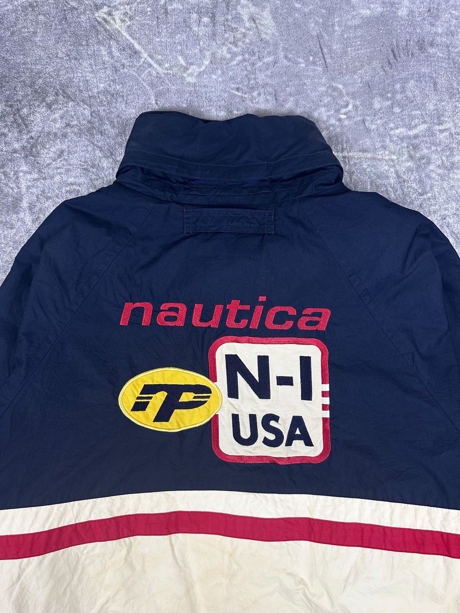 Vintage 90s Nautica Performance Embroidered Reversible Windbreaker Jacket (L)