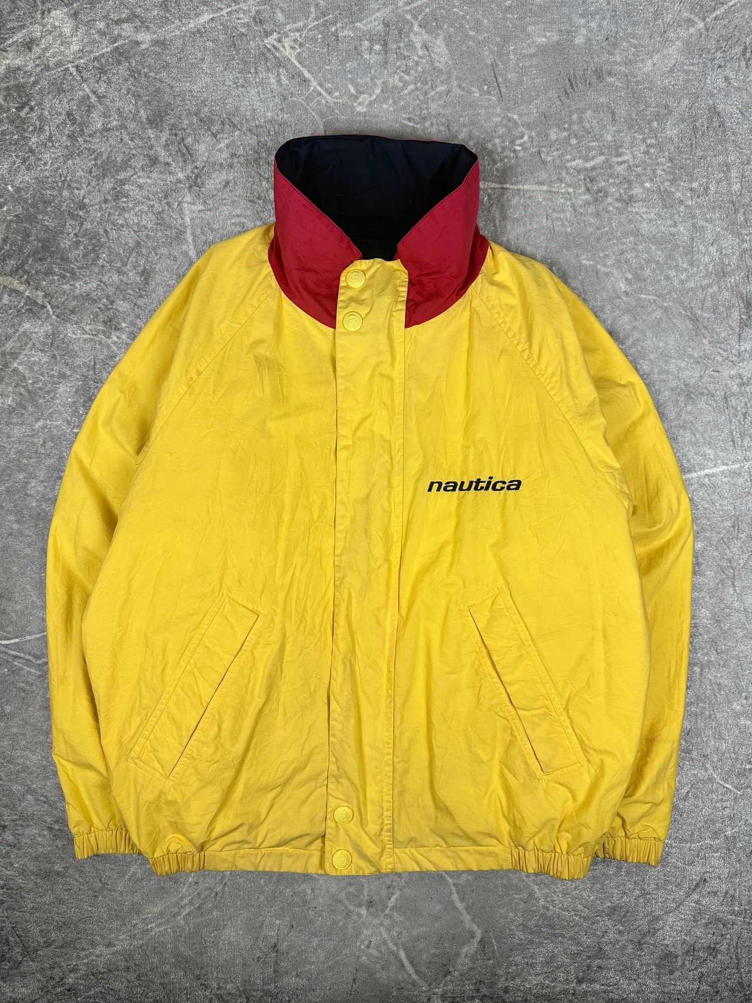 Vintage 90s Nautica Performance Embroidered Reversible Windbreaker Jacket (L)