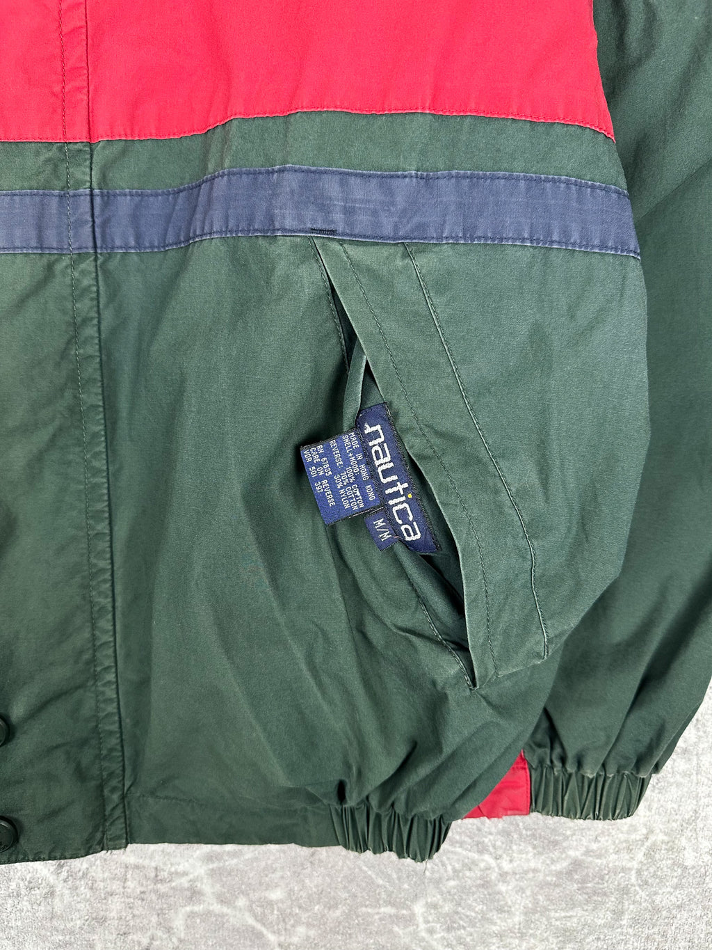 Vintage 90s Nautica Navigation Embroidered Reversible Sailing Windbreaker Jacket (M)