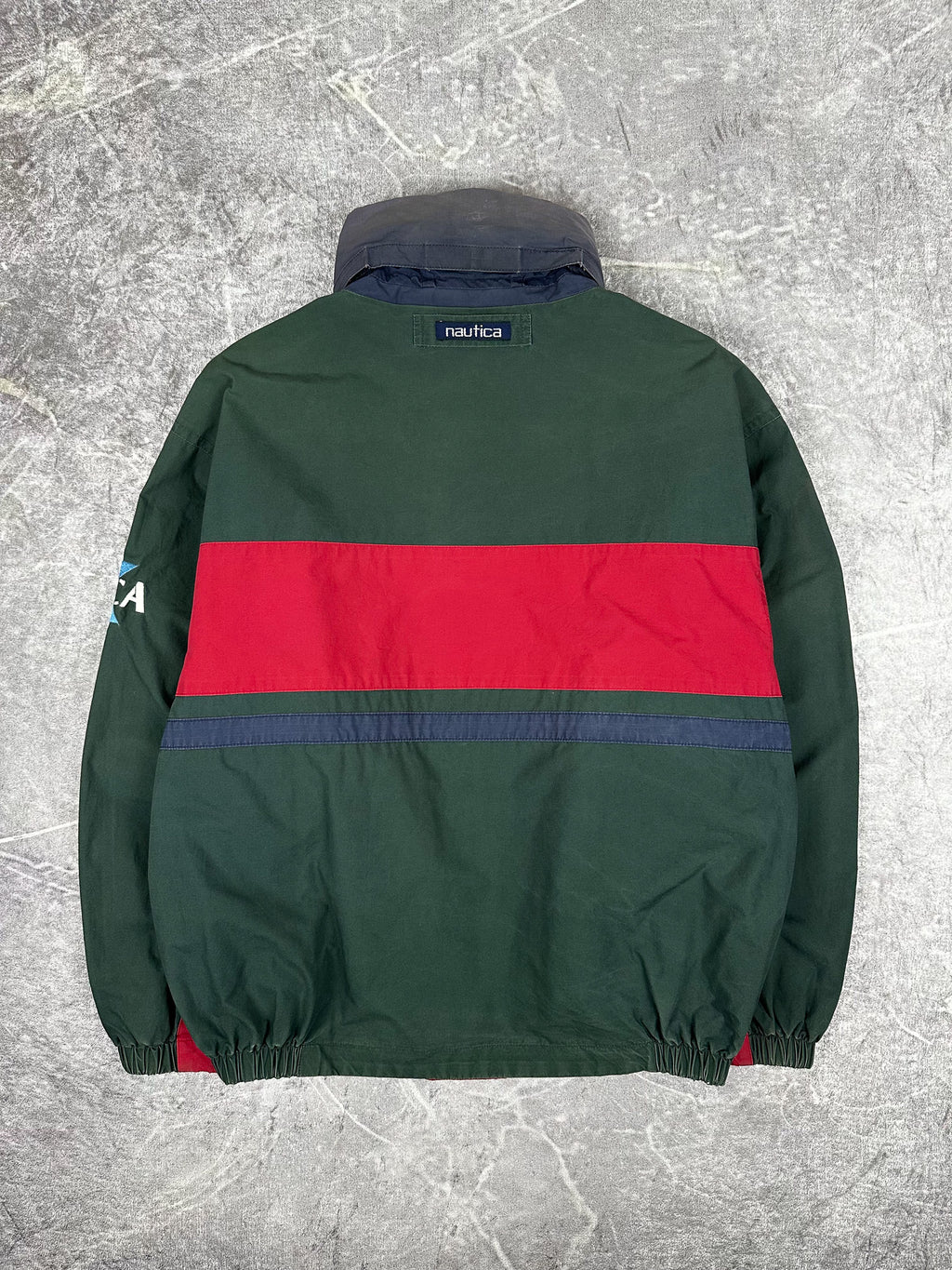 Vintage 90s Nautica Navigation Embroidered Reversible Sailing Windbreaker Jacket (M)