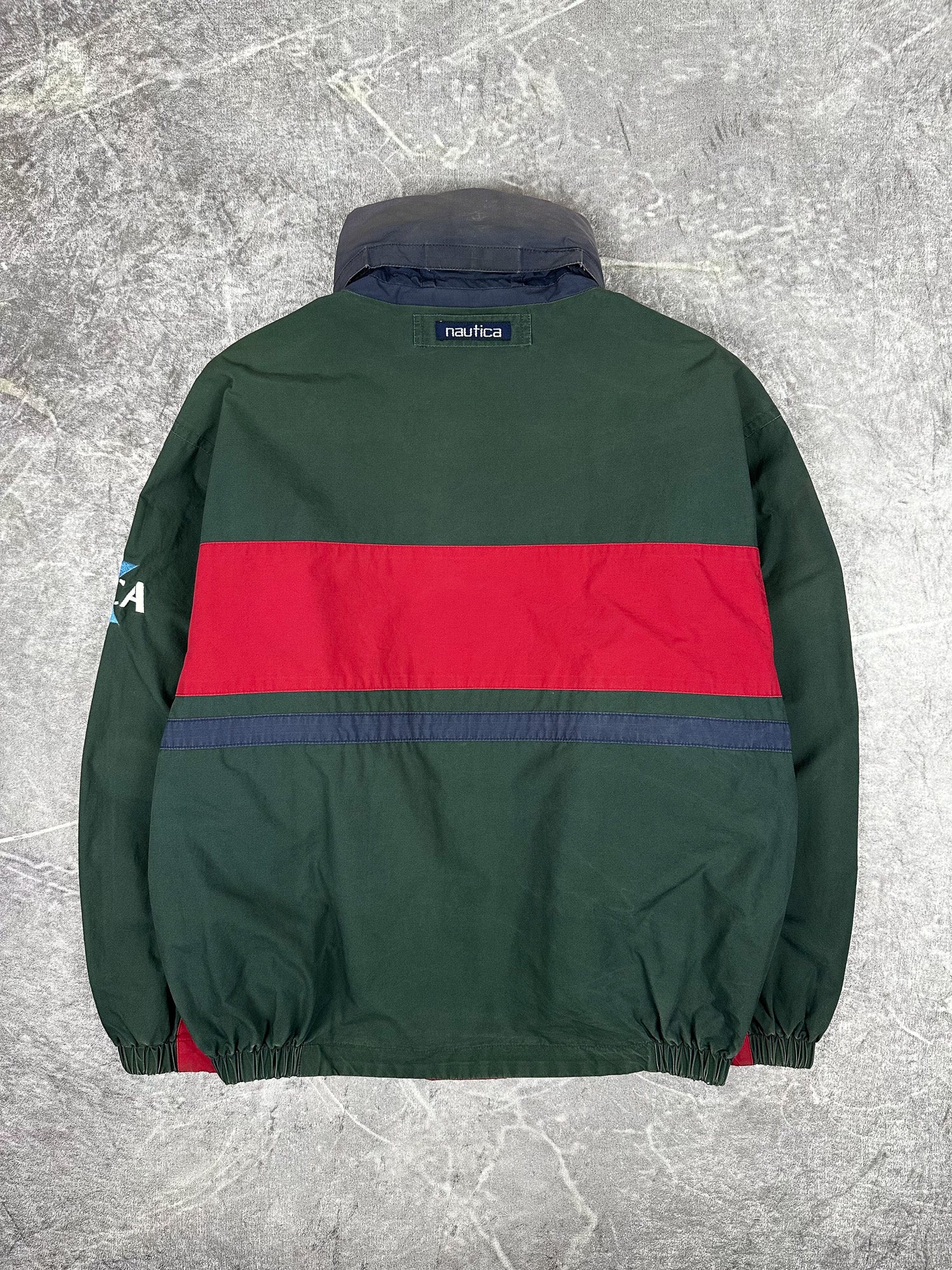 Vintage 90s Nautica Navigation Embroidered Reversible Sailing Windbreaker Jacket (M)