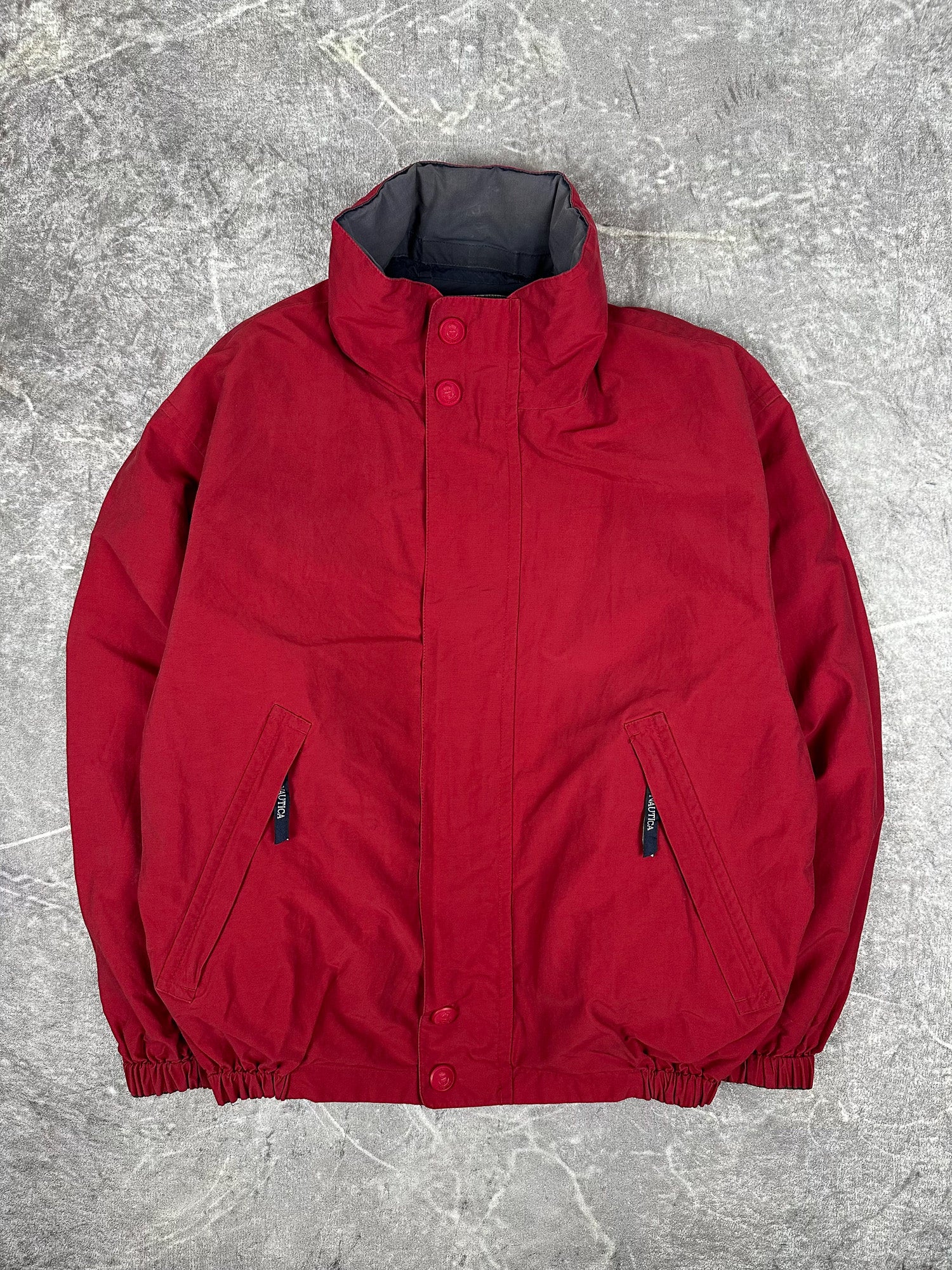 Vintage 90s Nautica Navigation Embroidered Reversible Sailing Windbreaker Jacket (M)