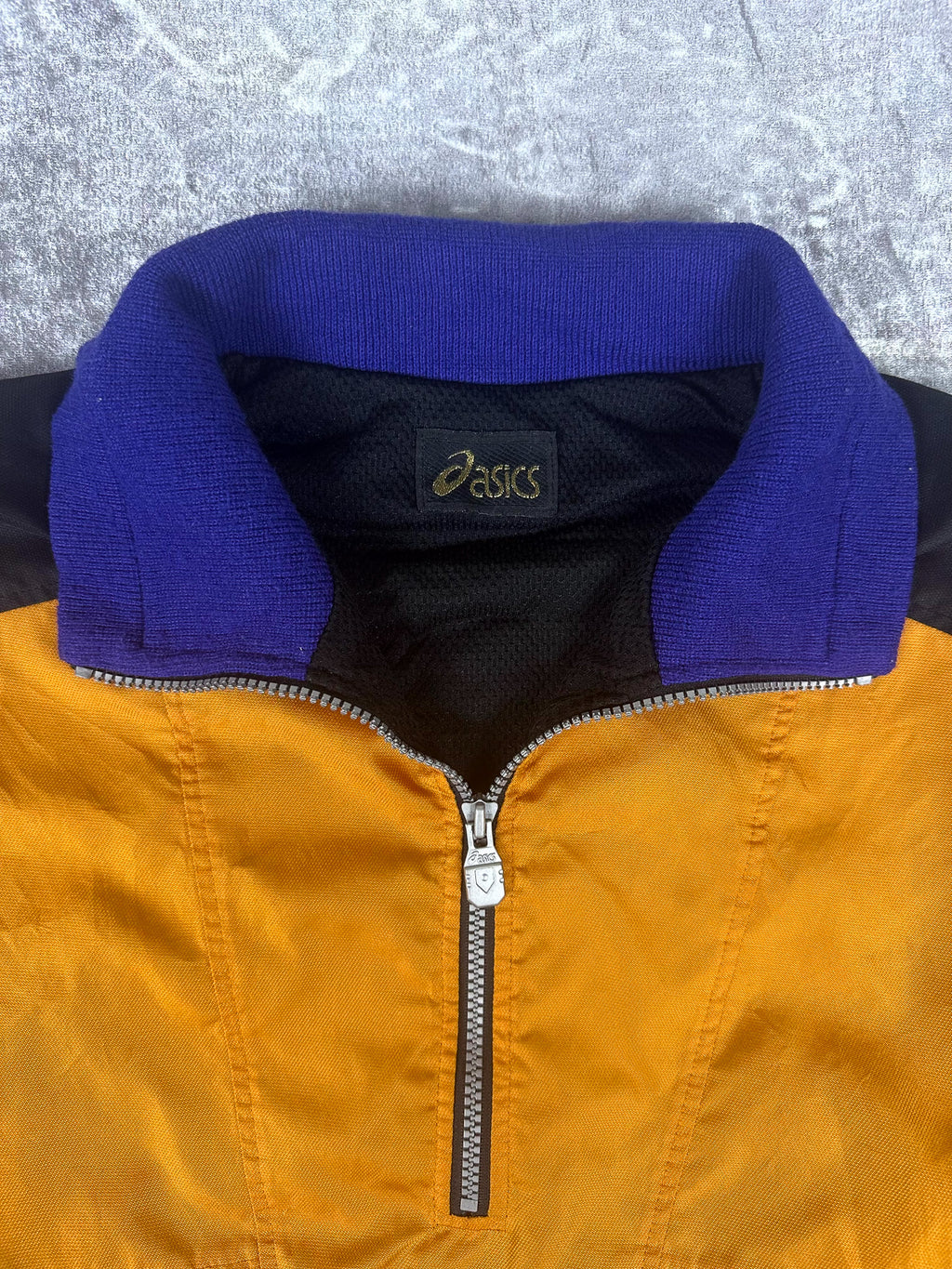 Vintage 90s Asics Athletic Active Wear Japanese Quarter Zip Windbreaker Jacket (L)