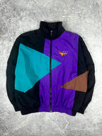 Vintage 90s Nike Flight Footlocker Exclusive Colour Block Embroidered Windbreaker (M)