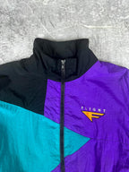 Vintage 90s Nike Flight Footlocker Exclusive Colour Block Embroidered Windbreaker (M)