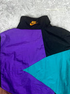 Vintage 90s Nike Flight Footlocker Exclusive Colour Block Embroidered Windbreaker (M)