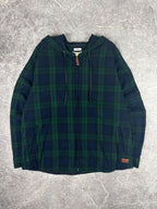 Preloved 00s L.L. Bean Hooded Zip Up Lightweight Plaid Flannel Shacket (L)