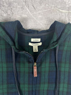 Preloved 00s L.L. Bean Hooded Zip Up Lightweight Plaid Flannel Shacket (L)