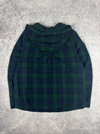 Preloved 00s L.L. Bean Hooded Zip Up Lightweight Plaid Flannel Shacket (L)