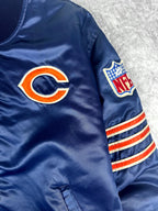 Vintage 90s Starter Pro Line Chicago Bears NFL Satin Bomber Jacket (L)