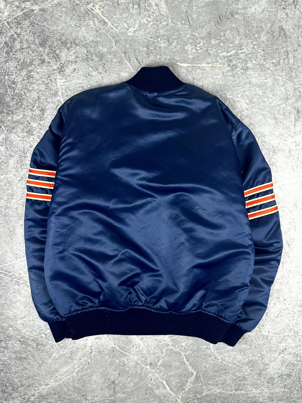 Vintage 90s Starter Pro Line Chicago Bears NFL Satin Bomber Jacket (L)