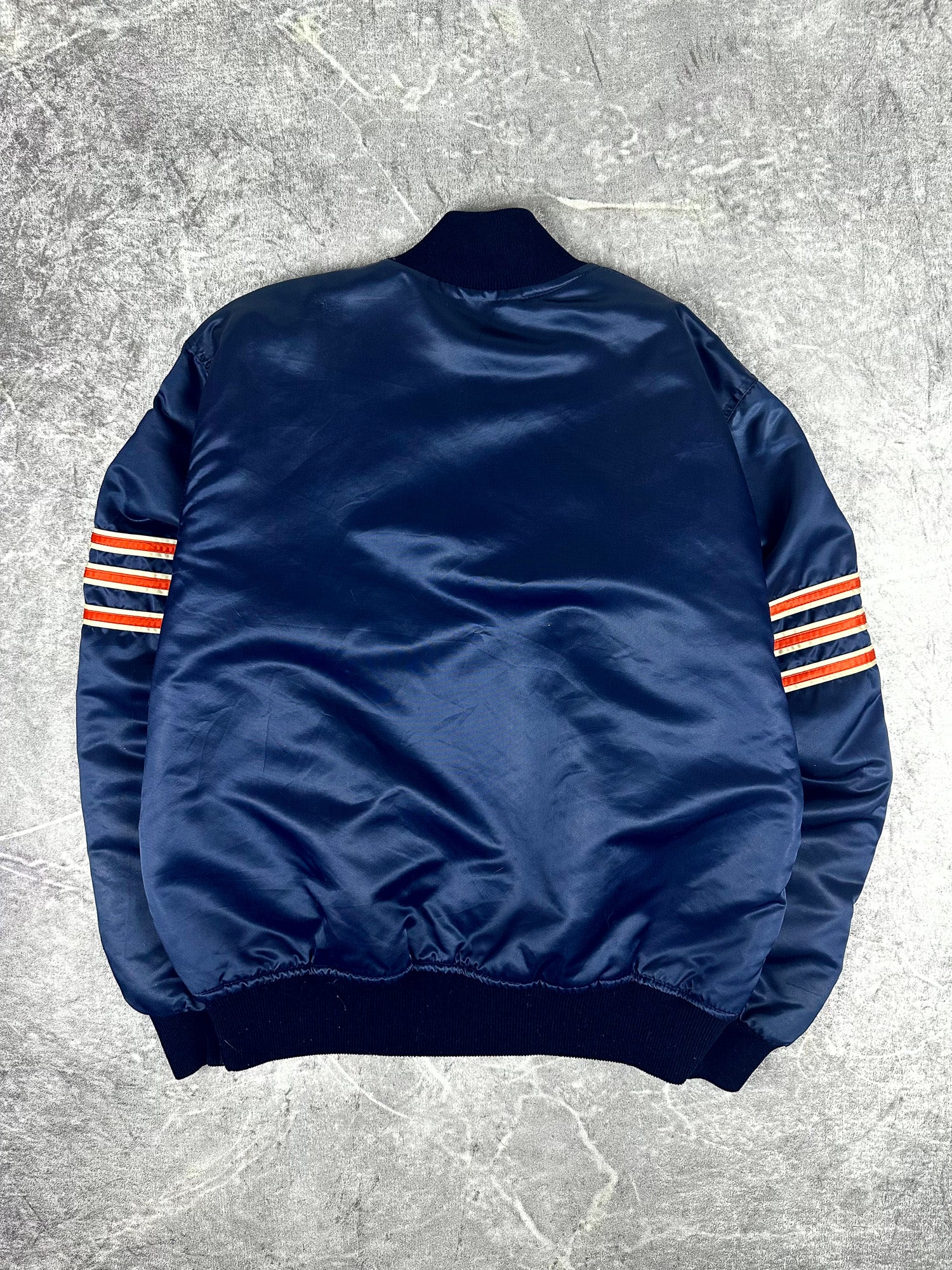 Vintage 90s Starter Pro Line Chicago Bears NFL Satin Bomber Jacket (L)