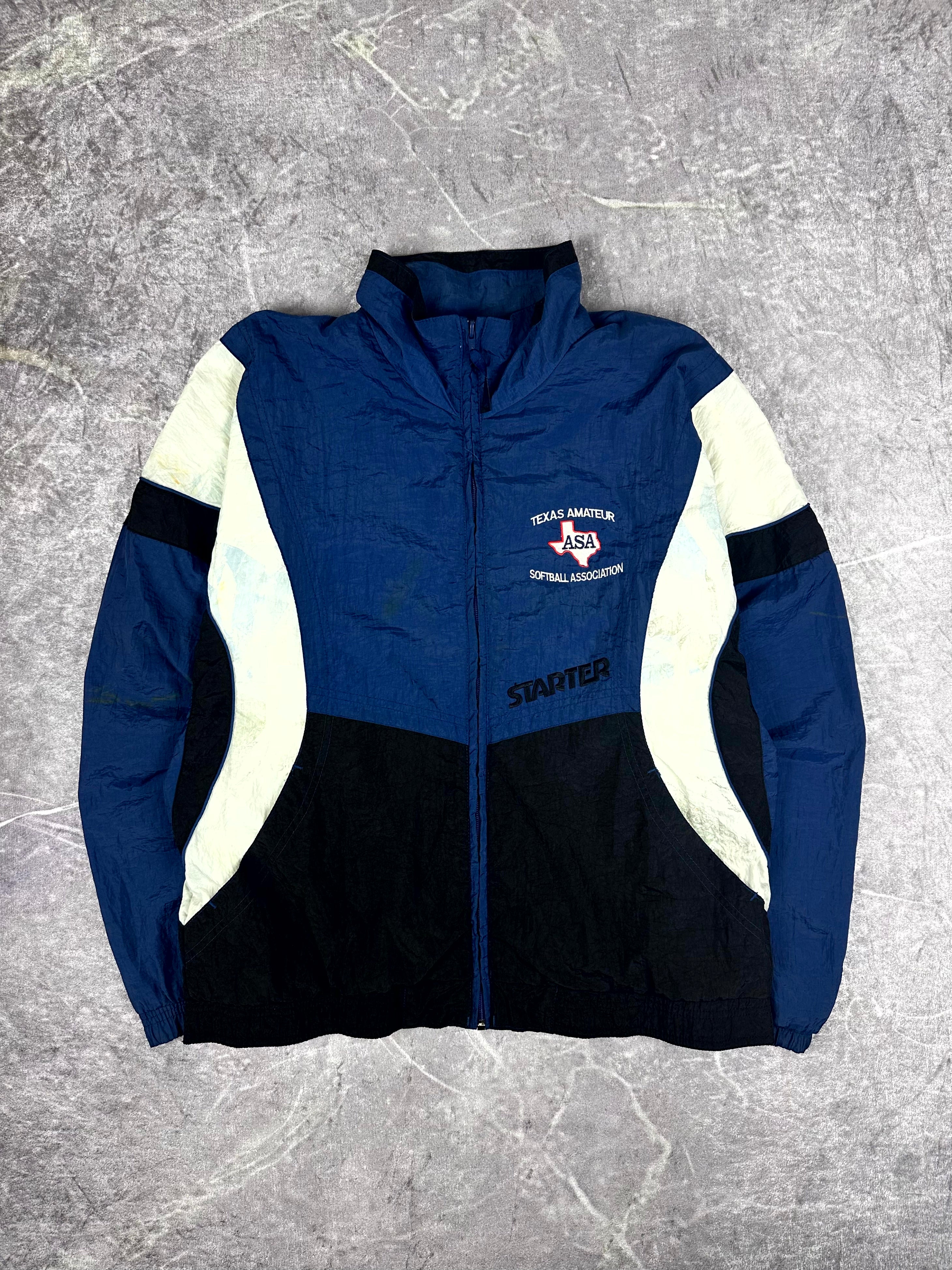 Vintage 90s Starter Texas Amateur Softball Association ACA Windbreaker Jacket (L)