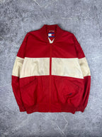 Vintage 90s Tommy Hilfiger Horizontal Stripe Embroidered Crest Bomber Jacket (M)