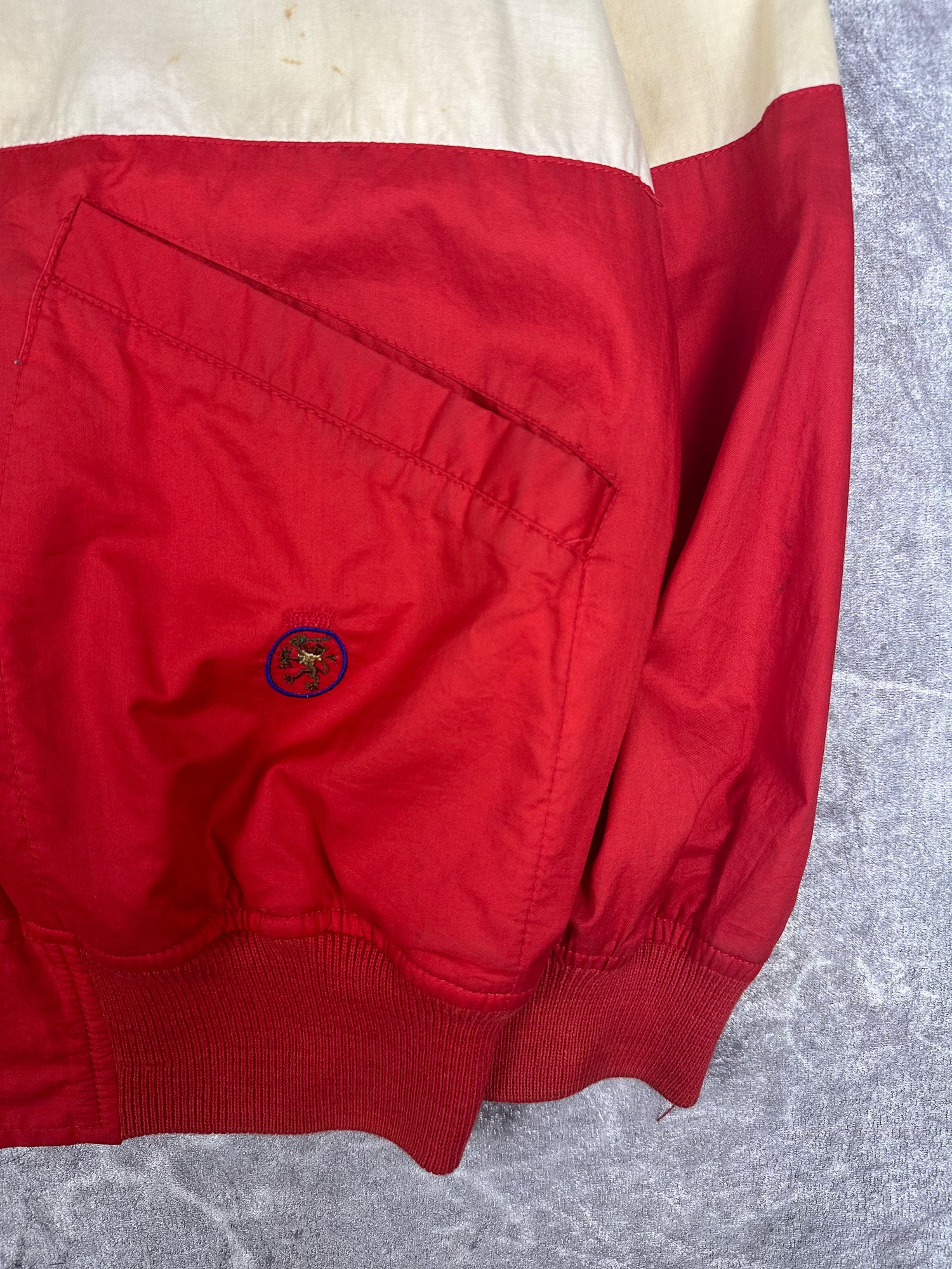 Vintage 90s Tommy Hilfiger Horizontal Stripe Embroidered Crest Bomber Jacket (M)