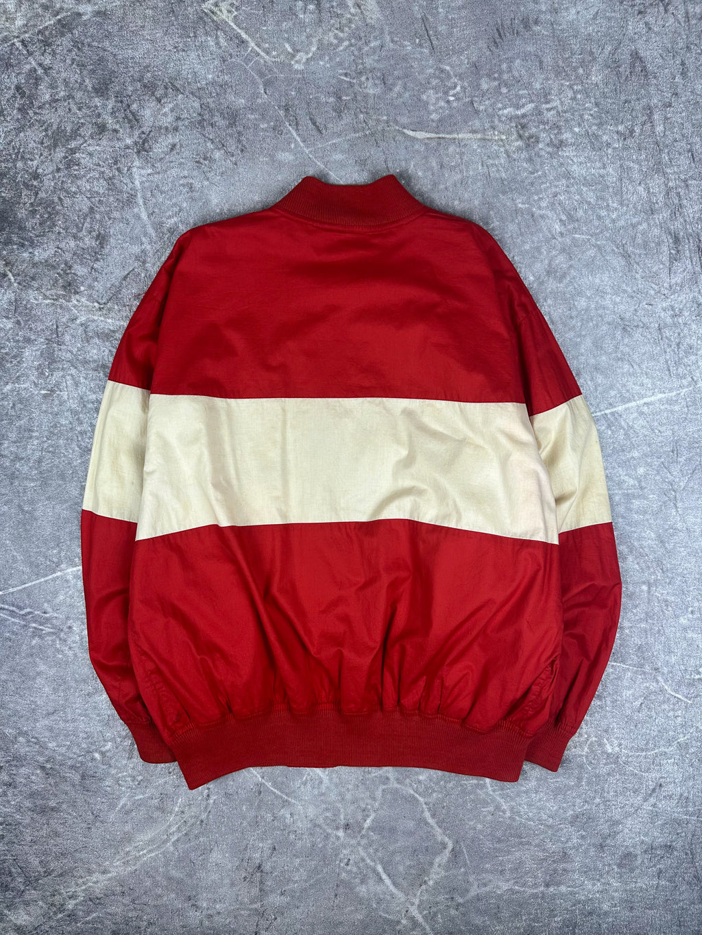 Vintage 90s Tommy Hilfiger Horizontal Stripe Embroidered Crest Bomber Jacket (M)