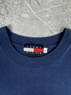Vintage 90s Tommy Hilfiger Embroidered Centre Arch Spellout Flag T-Shirt (M)