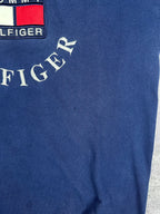 Vintage 90s Tommy Hilfiger Embroidered Centre Arch Spellout Flag T-Shirt (M)