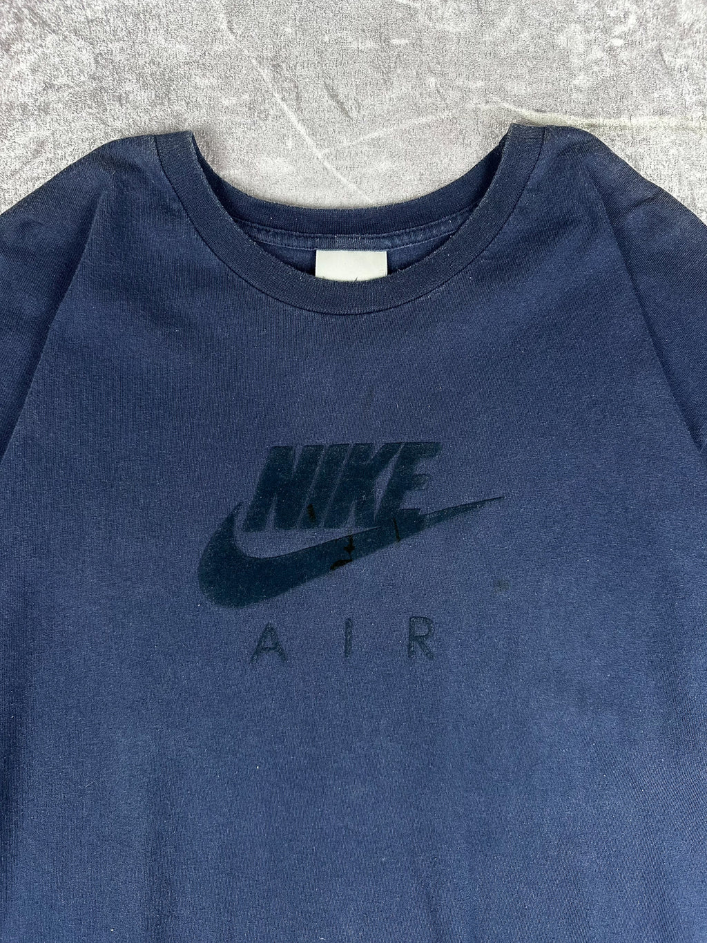 Vintage 00s Nike Air Felt Fabric Centre Logo Swoosh T-Shirt (XL)