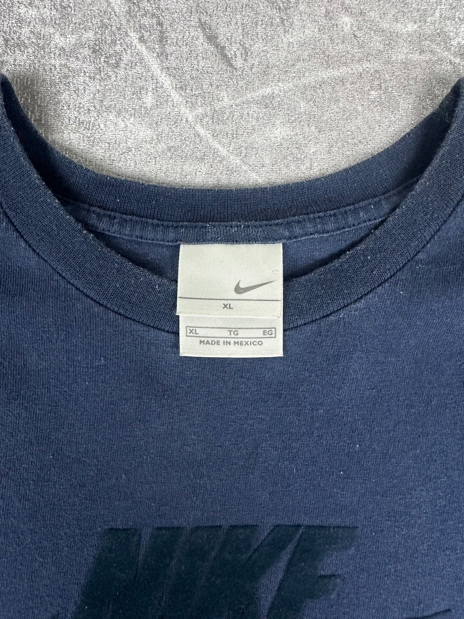 Vintage 00s Nike Air Felt Fabric Centre Logo Swoosh T-Shirt (XL)