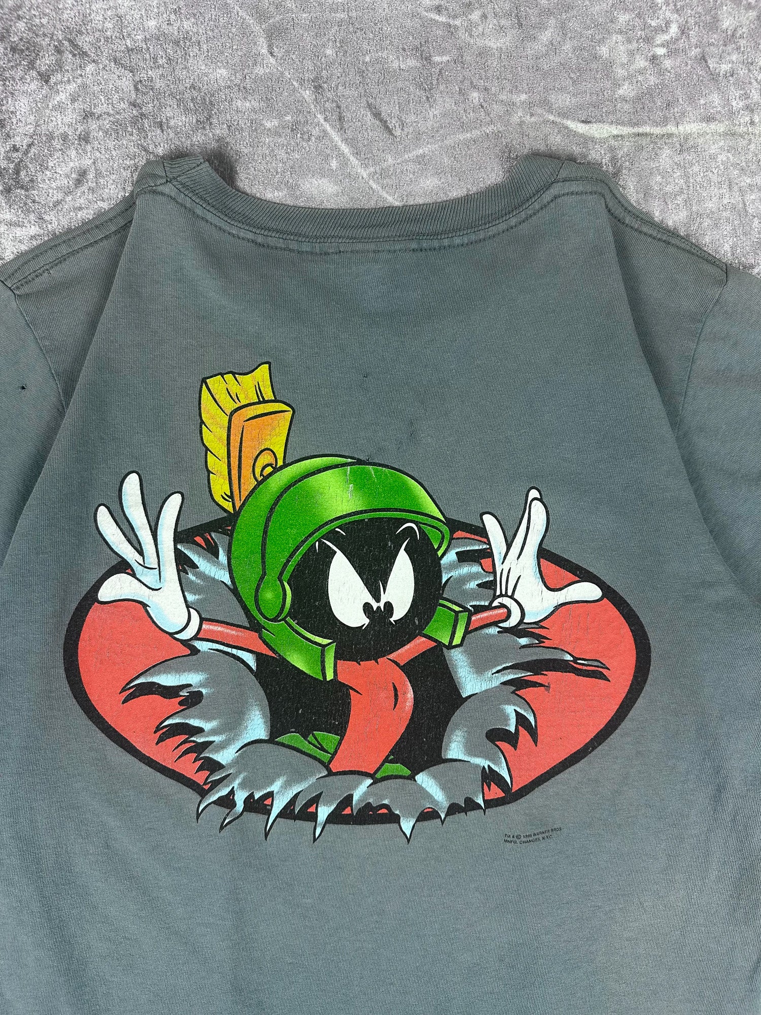 Vintage 90s 1995 Warner Brothers Changes Looney Tunes Marvin the Martian 3D Break Through T-Shirt (S)