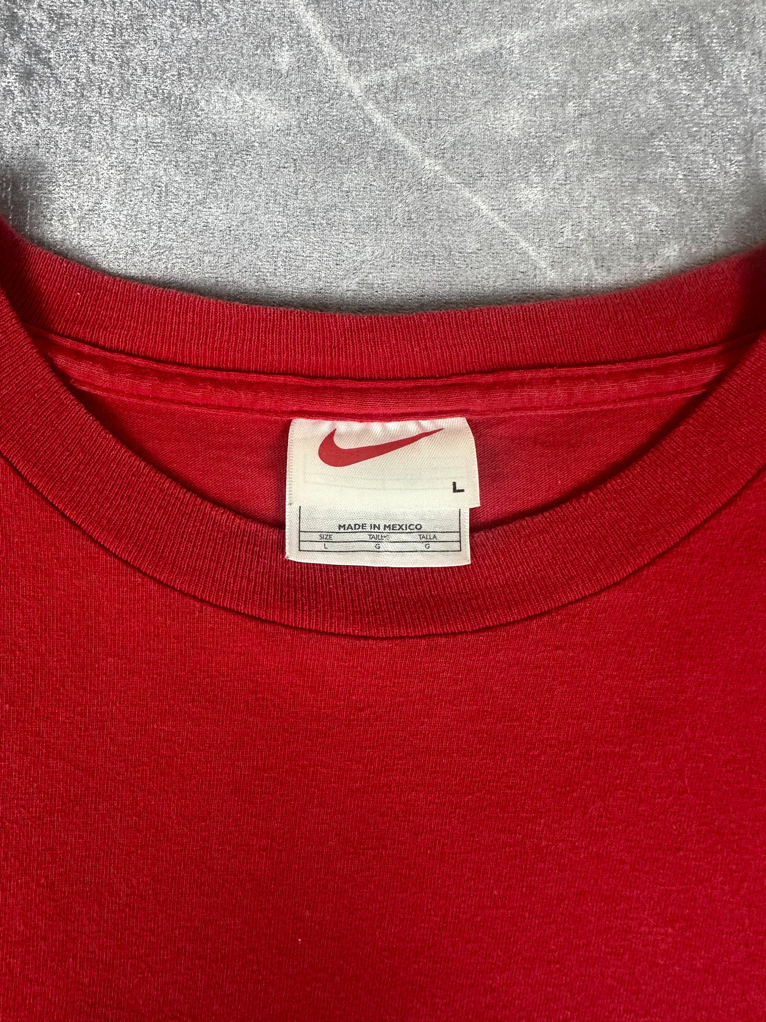 Vintage 90s Nike Mini Swoosh FC Delco College Night Wavy Block T-Shirt (L)