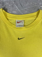 Vintage 90s Nike Centre Mini Swoosh Embroidered Long Sleeve T-Shirt (M)