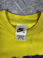 Vintage 90s Nike Swoosh Big Centre Logo Colour Block Graphic T-Shirt (M)