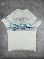 Vintage 90s Art Unlimited Sportswear Put-in-Bay Ohio Wrap Around Print T-Shirt (2XL)