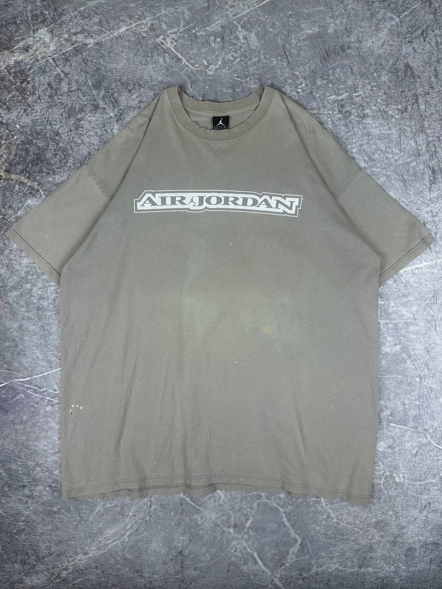 Vintage 00s Nike Jordan Brand Air Jordan Spellout Jumpman Logo Basketball T-Shirt (2XL)