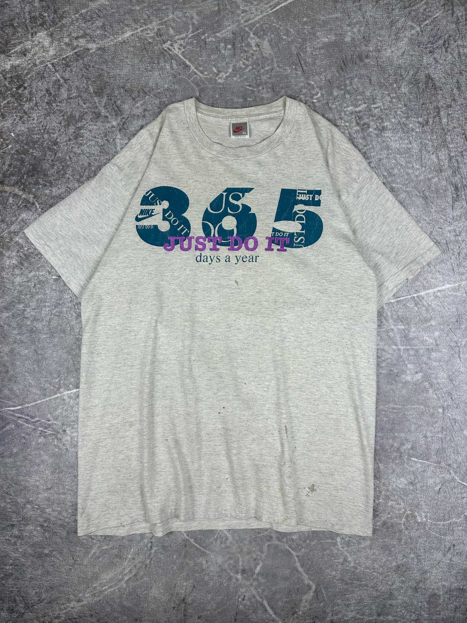Vintage 90s Nike Just Do It 365 Days A Year Spellout Graphic Printed T-Shirt (XL)