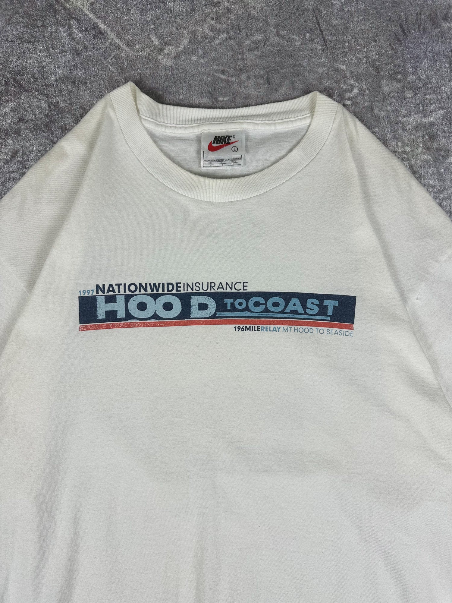 Vintage 90s 1997 Nike Nationwide Insurance 'Hood to Coast' 196 Mile Relay T-Shirt (L)