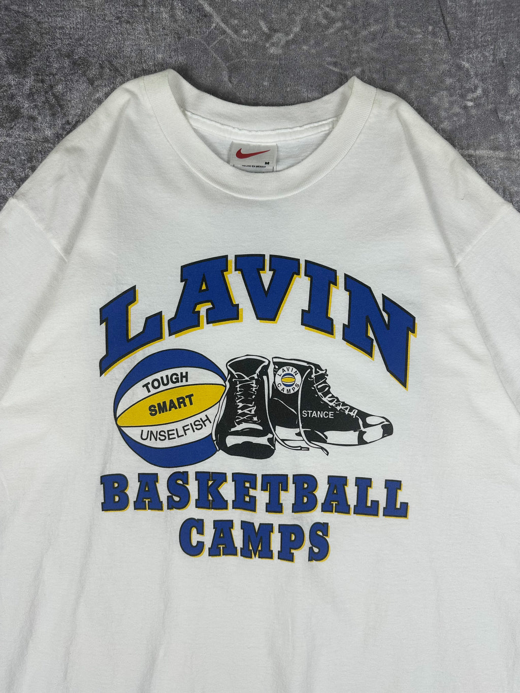 Vintage 90s Nike Steve Lavin Basketball Camps Block Spellout Graphic T-Shirt (M)