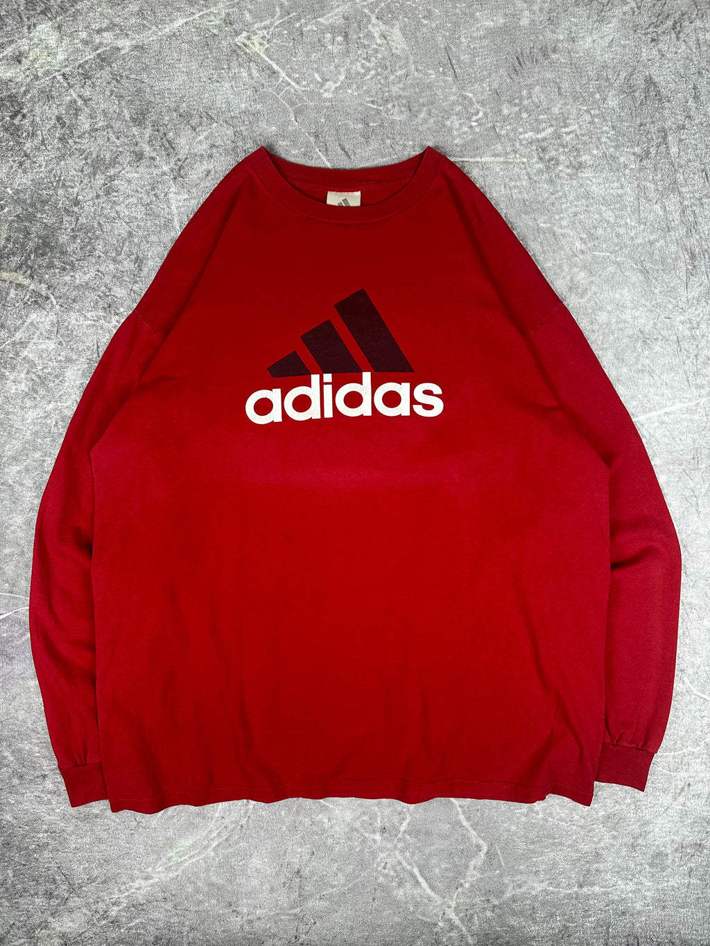 Vintage 00s Adidas Big Logo Graphic Spellout Long Sleeve T-Shirt (XL)