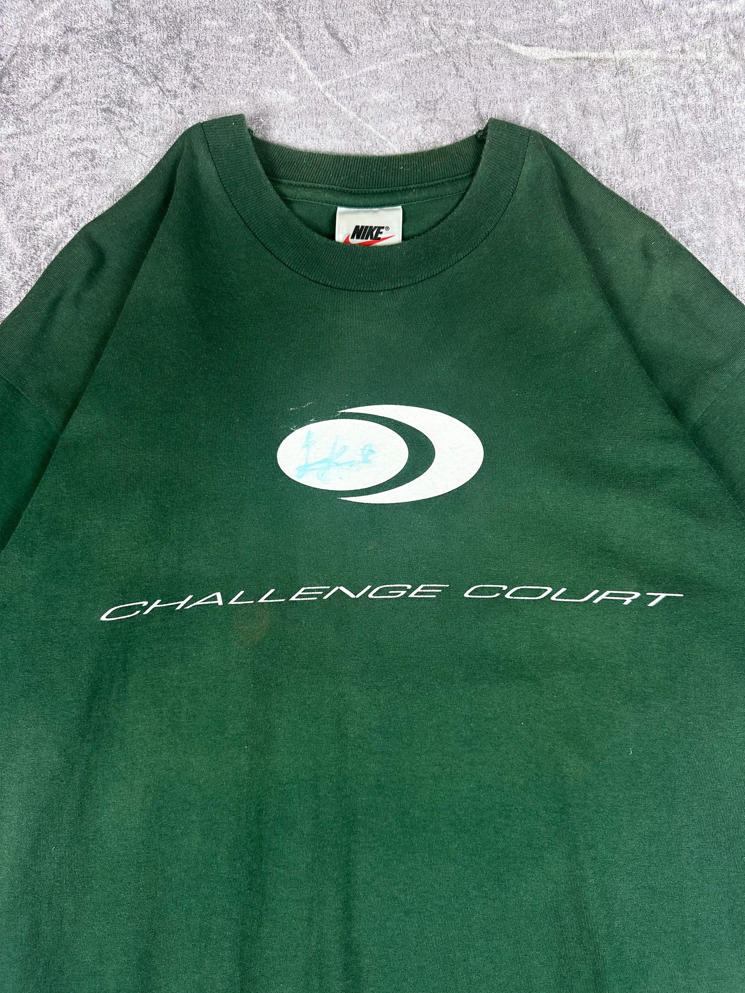 Vintage 90s Nike Court Challenge Logo Spellout Graphic Tennis T-Shirt (M)