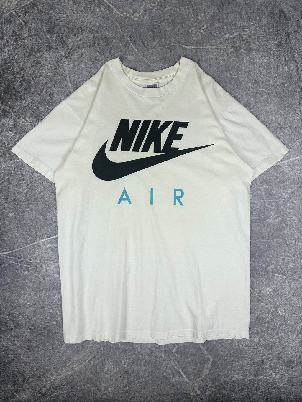 Vintage 90s Nike Air Max 90 OG Laser Blue Big Logo Graphic Swoosh T-Shirt (L)