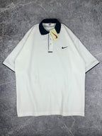 DEADSTOCK BNWT Vintage 90s Nike Airliner Apparel Embroidered Swoosh Polo Shirt (XL)